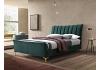 4ft6 Double Clover green velvet fabric upholstered bed frame 3